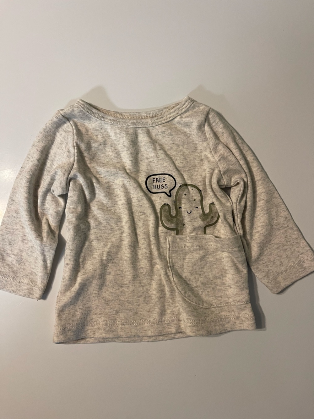 Carter's Light Gray Crewneck Sweatshirt with Green Cactus Graphic